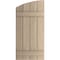 Ekena Millwork Rough Sawn 4 Board Joined Board-n-Batten w/Elliptical Top Faux Wood Shutters, 22W x 44H, PR SHUBJL22X44RSPR - alternate 7